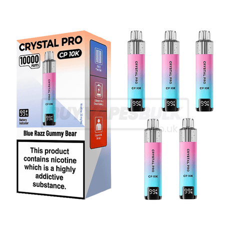 Blue Razz Gummy Bear Crystal Pro CP 10K Prefilled Vape Kit 5 Pack