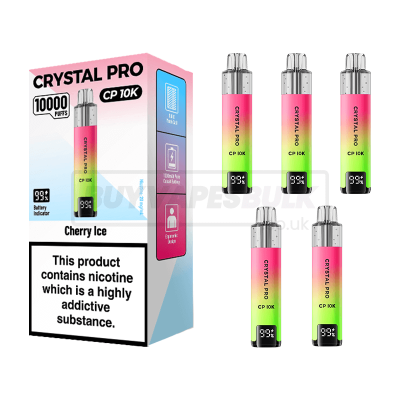 Crystal Pro CP 10K Prefilled Vape Kit 5 Pack Cherry Ice