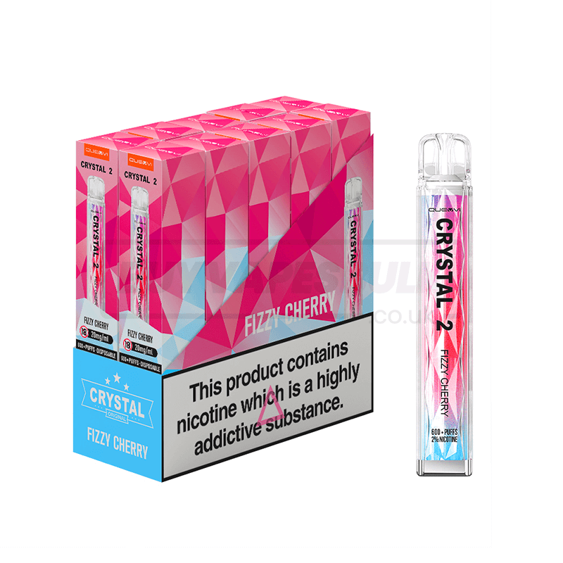 Fizzy Cherry QUEVVI Crystal Bar 2 600 Puff Disposable Vape 10 Pack