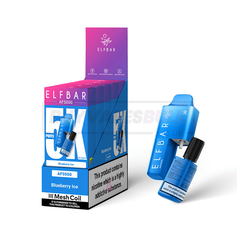 Blueberry Ice Elf Bar AF5000 Puff Disposable Vape 5 Pack