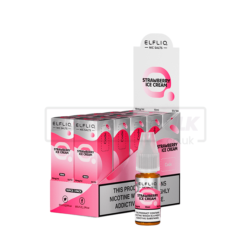 Strawberry Ice Cream Elfliq by Elf Bar Nic Salt E-Liquid Pack of 10 – Buy  Vapes Bulk