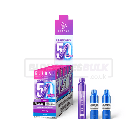 Elfbar Plus 50 Prefilled Pod Kit Box of 5 Purple Edition