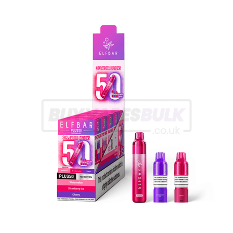 Elfbar Plus 50 Prefilled Pod Kit Box of 5 Red Edition