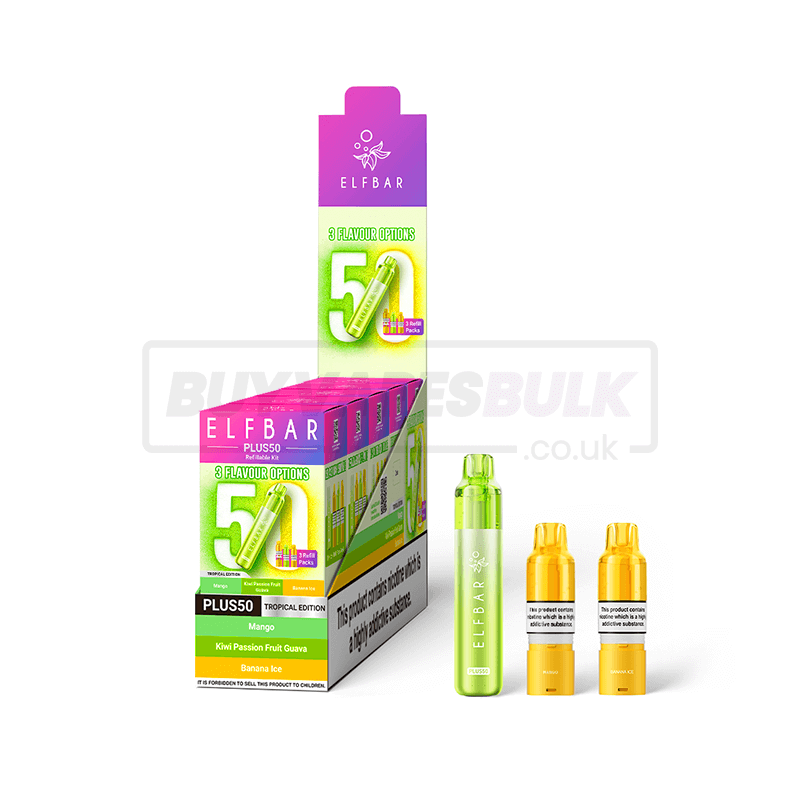 Elfbar Plus 50 Prefilled Pod Kit Box of 5 Tropical Edition