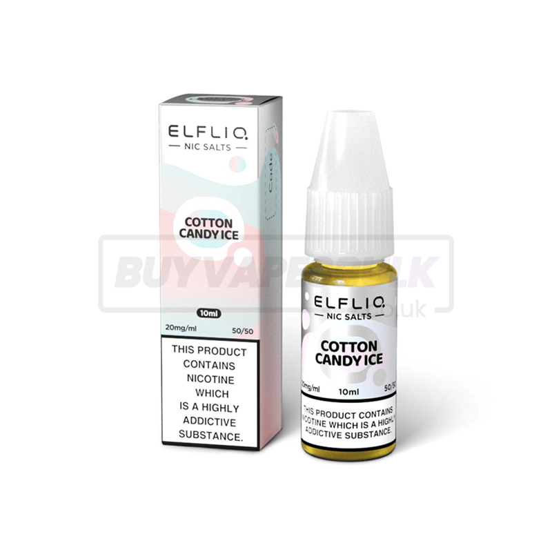 Cotton Candy Ice Elfliq by Elf Bar Nic Salt E-Liquid Pack of 10 x (10ml)