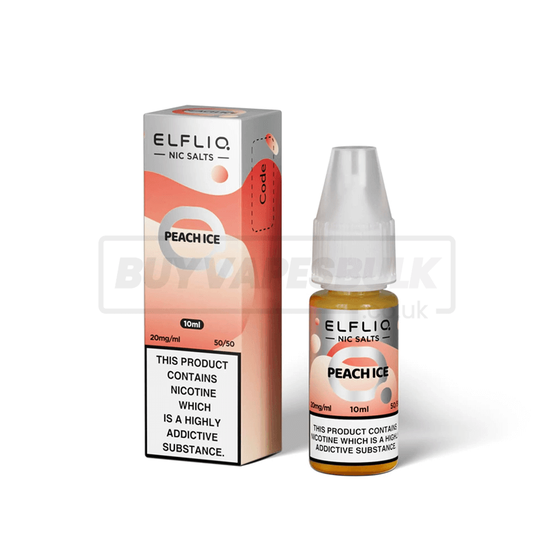 Peach Ice Elfliq by Elf Bar Nic Salt E-Liquid Pack of 10 x (10ml)