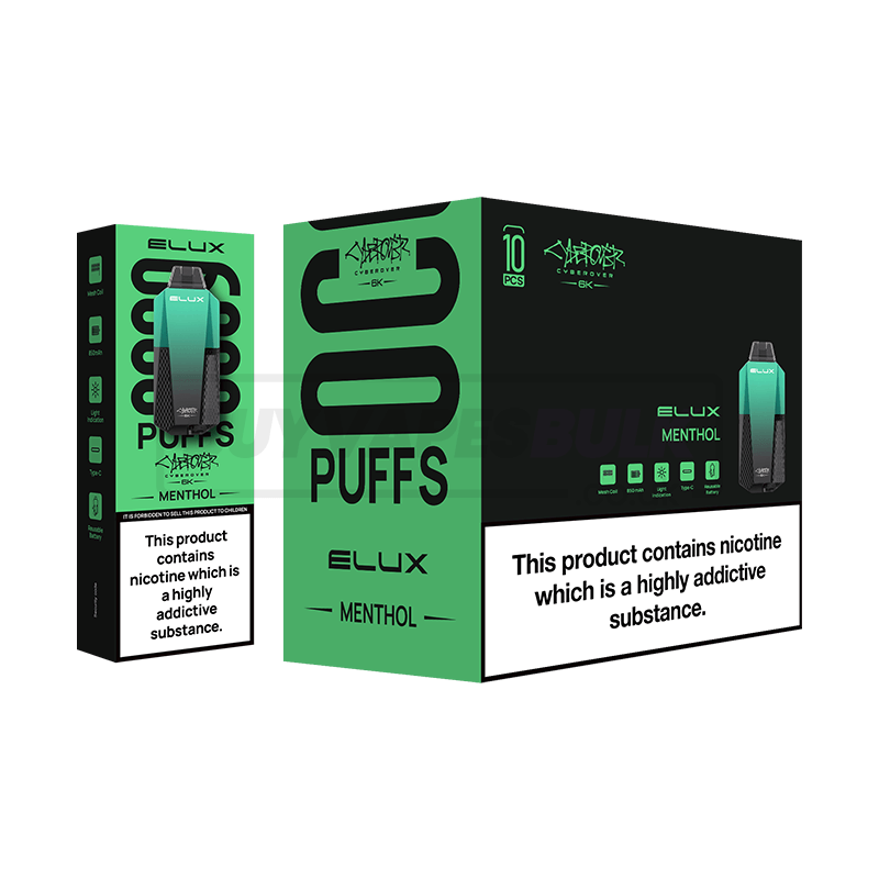 Menthol Elux Cyberover 6K Puff Disposable Vape 10 Pack Buy Vapes Bulk Menthol Elux Cyberover 6K Puff Disposable Vape 10 Pack Buy Vapes Bulk