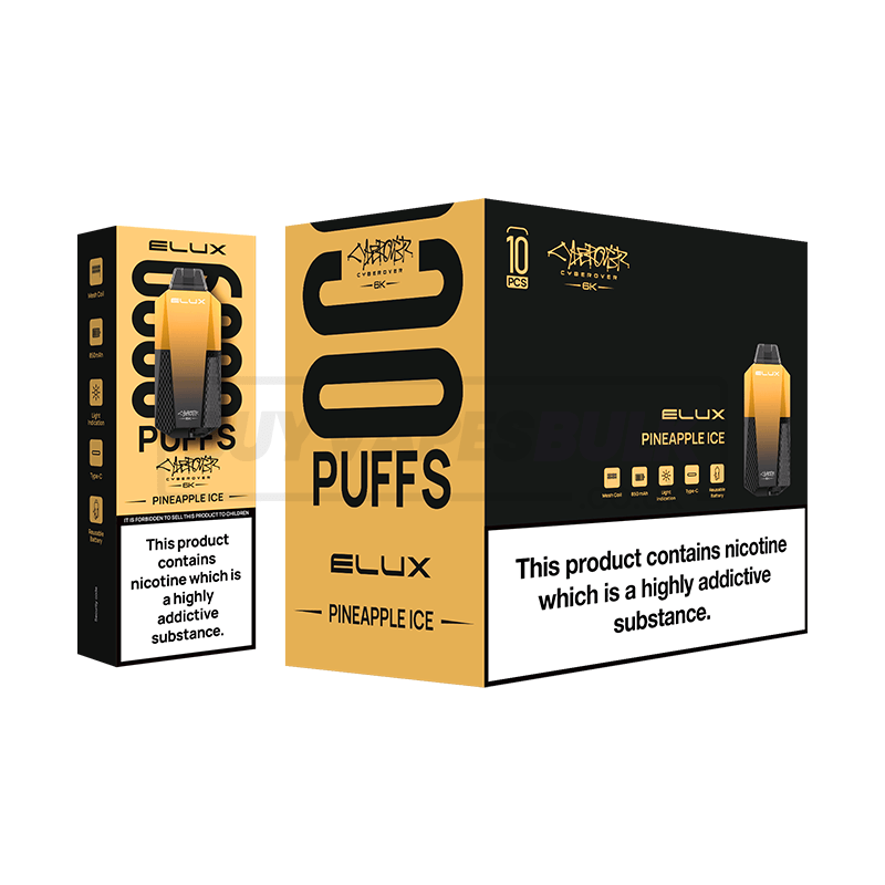 elux liquid pineapple ice Pineapple Ice Elux Cyberover 6K Puff Disposable Vape 10 Pack – Buy Vapes  Bulk