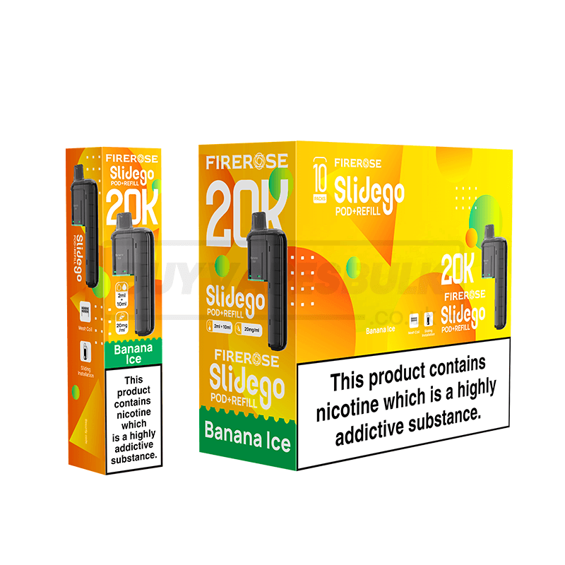 Elux Firerose Slidego 20K Prefilled Pods 5 Pack Banana Ice