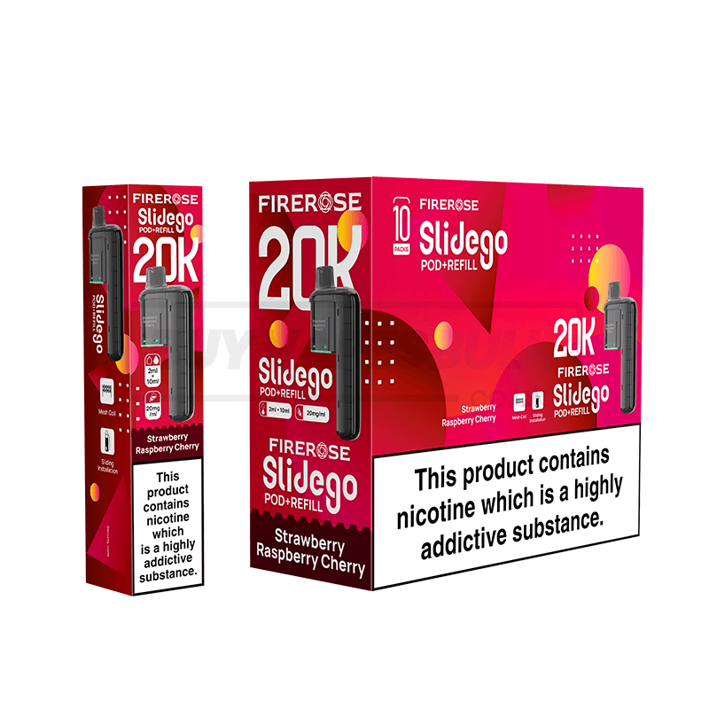 Elux Firerose Slidego 20K Prefilled Pods 5 Pack Strawberry Raspberry Cherry