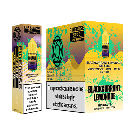 Blackcurrant Lemonade Elux Firerose 5000 Nic Salt E-Liquid Pack of 10