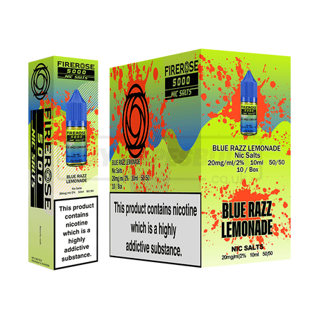 Blue Razz Lemonade Elux Firerose 5000 Nic Salt E-Liquid Pack of 10