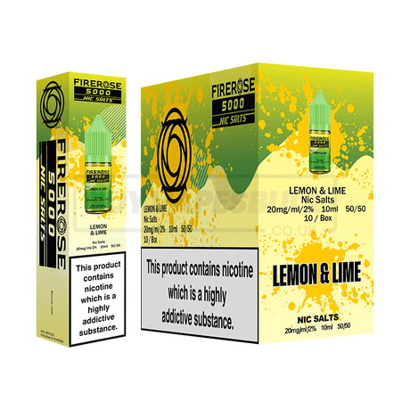Lemon & Lime Elux Firerose 5000 Nic Salt E-Liquid Pack of 10