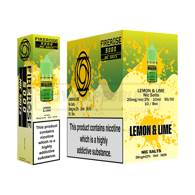 Lemon & Lime Elux Firerose 5000 Nic Salt E-Liquid Pack of 10