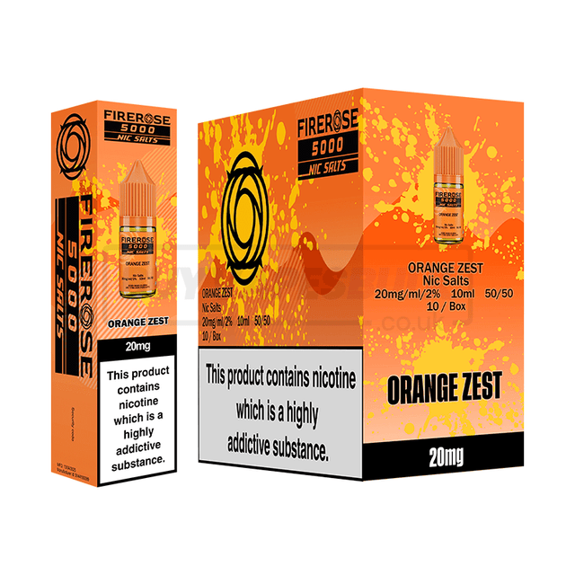 Orange Zest Elux Firerose 5000 Nic Salt E-Liquid Pack of 10