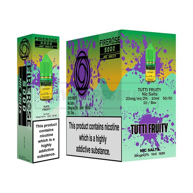 Tutti Fruity Elux Firerose 5000 Nic Salt E-Liquid Pack of 10
