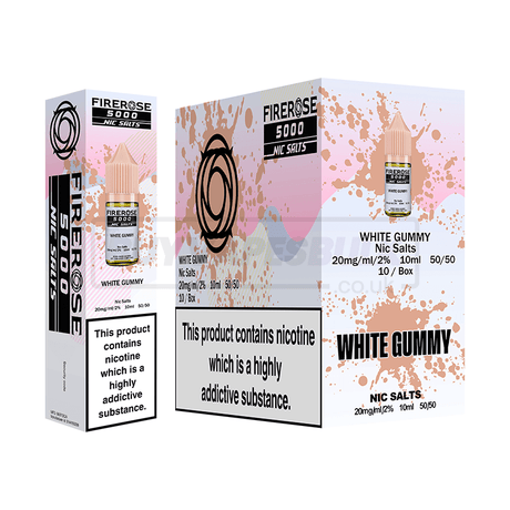 White Gummy Elux Firerose 5000 Nic Salt E-Liquid Pack of 10