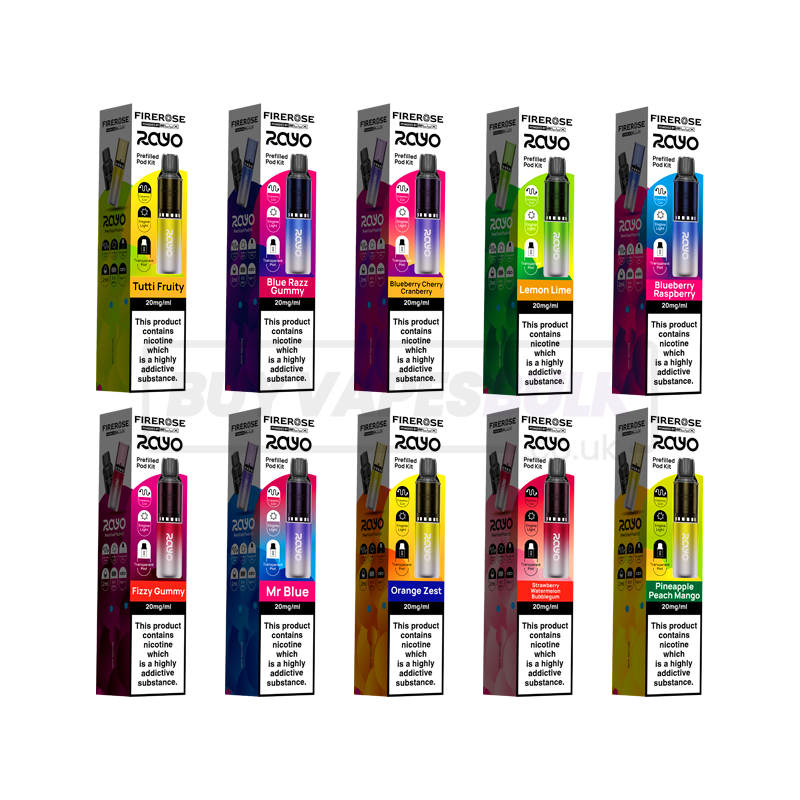 Elux Firerose Rayo 600 Prefilled Vape Kit 5 Pack