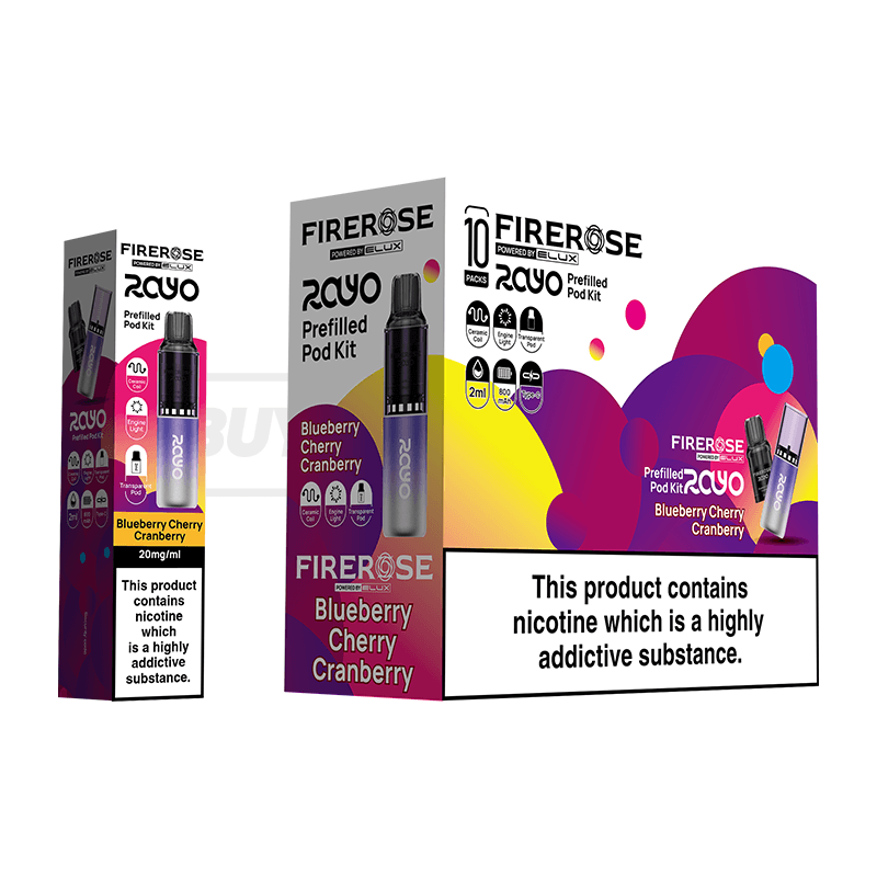 Elux Firerose Rayo 600 Prefilled Vape Kit 5 Pack