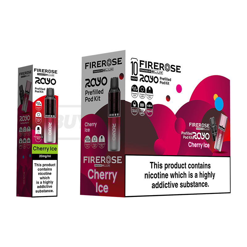 Elux Firerose Rayo 600 Prefilled Vape Kit 5 Pack