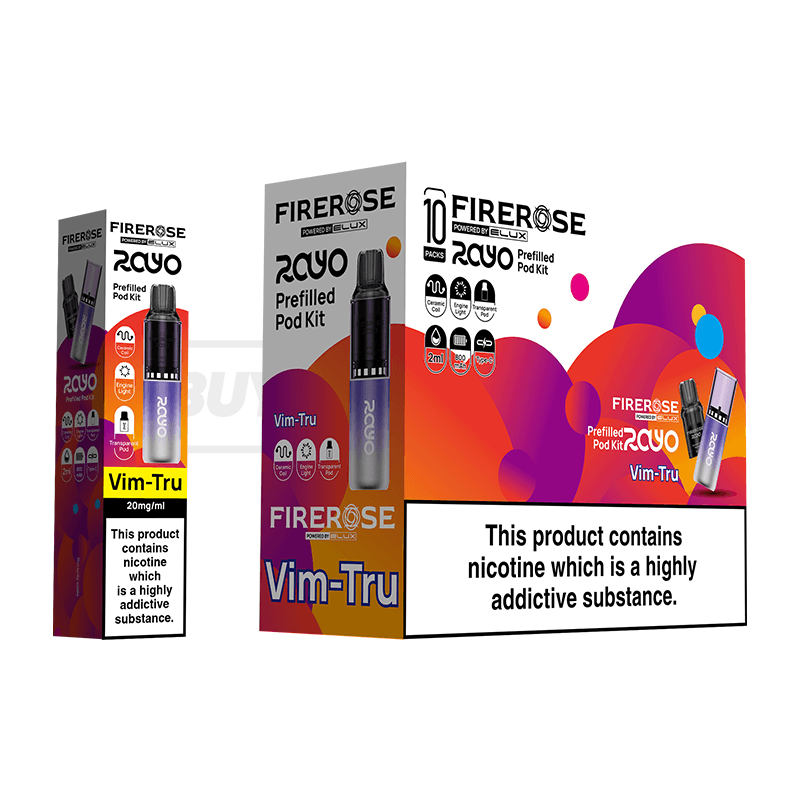 Elux Firerose Rayo 600 Prefilled Vape Kit 5 Pack