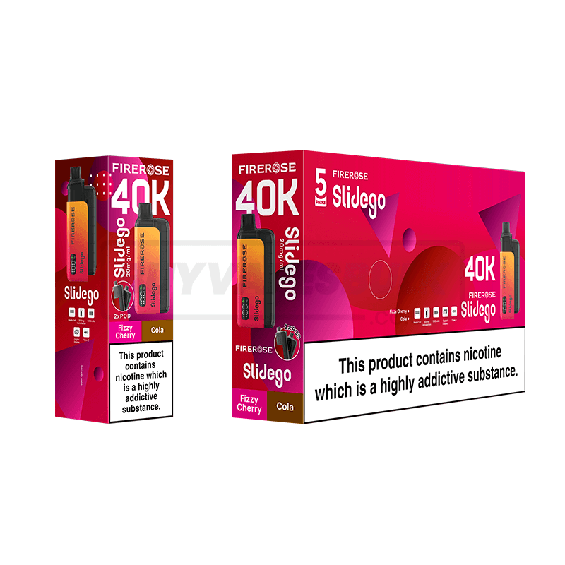 Elux Firerose Slidego 40K Prefilled Vape Kit 5 Pack Fizzy Cherry Cola