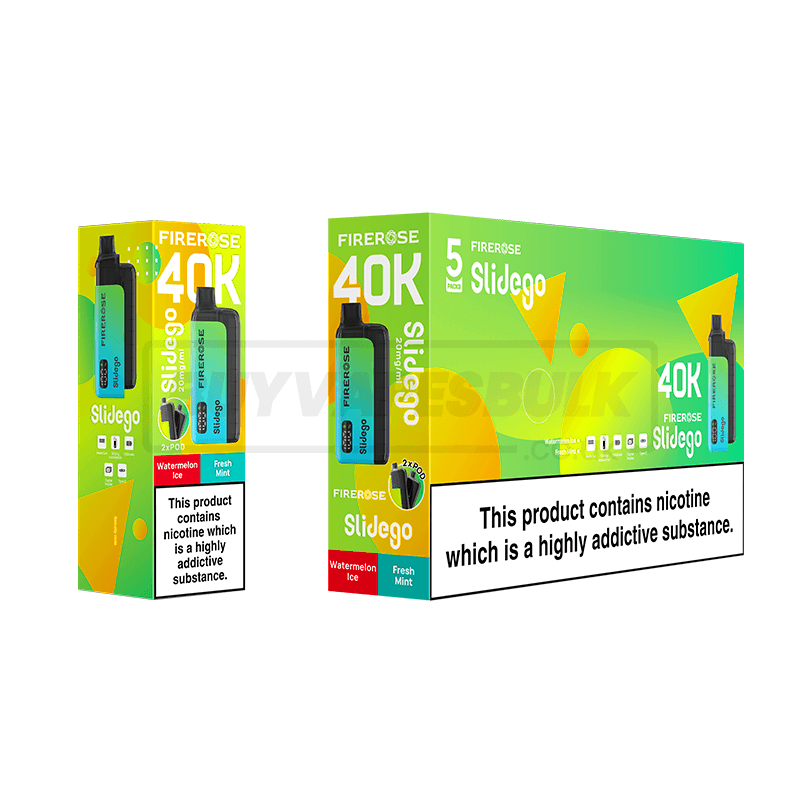 Elux Firerose Slidego 40K Prefilled Vape Kit 5 Pack Watermlon Ice Fresh Mint