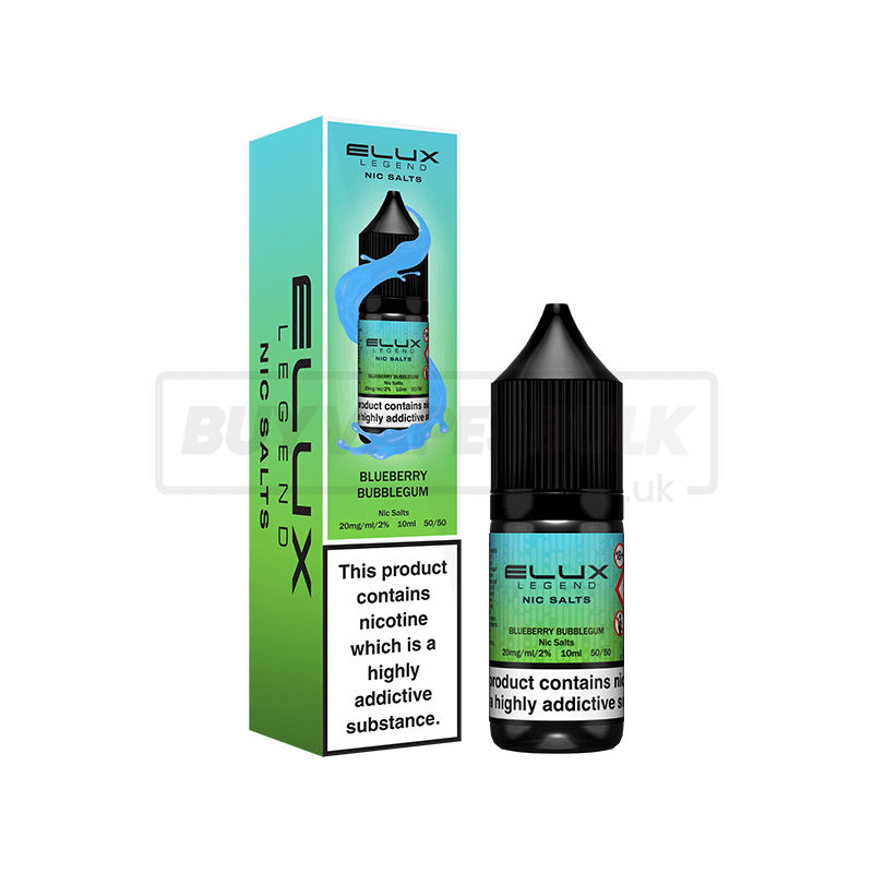 Blueberry Bubblegum Elux Legend Nic Salt E-Liquid Pack of 10 x (10ml)