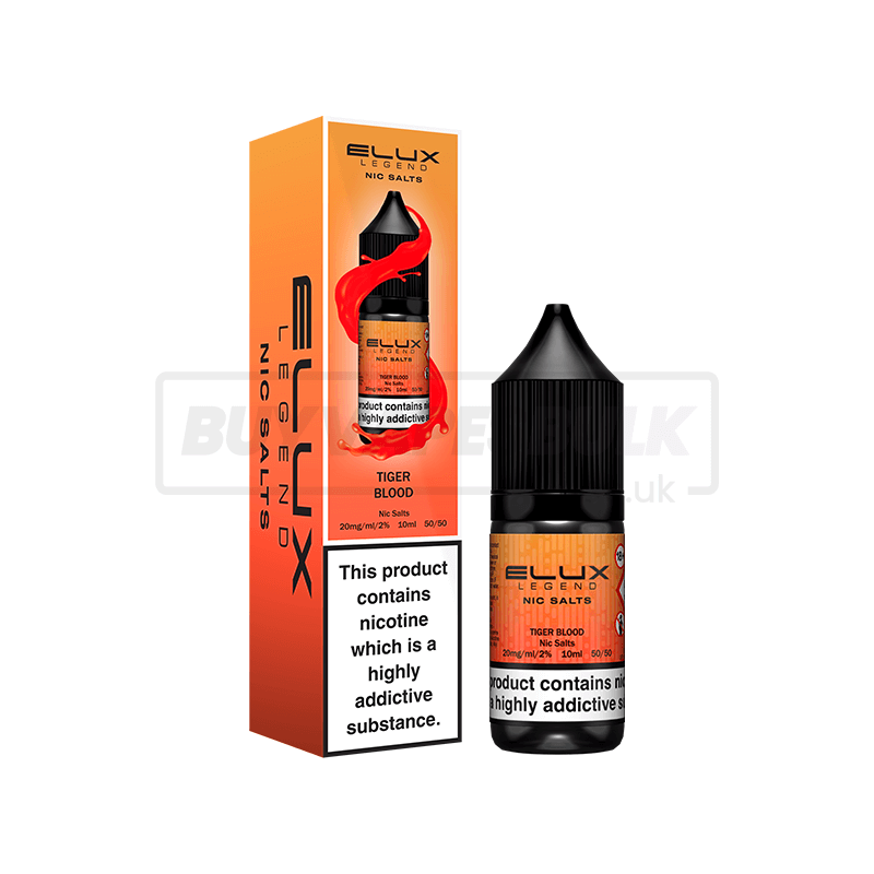 Tiger Blood Cream Elux Legend Nic Salt E-Liquid Pack of 10 x (10ml)