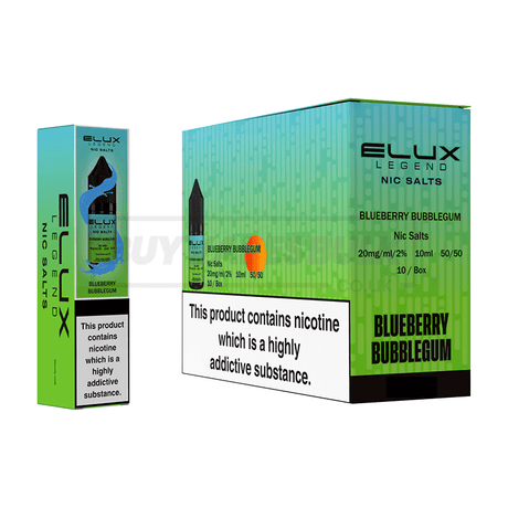 Elux Legend Nic Salts Box of 10 Blueberry Bubblegum