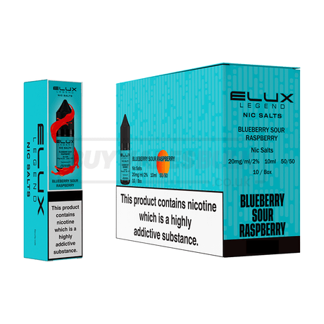Elux Legend Nic Salts Box of 10 Blueberry Sour Raspberry