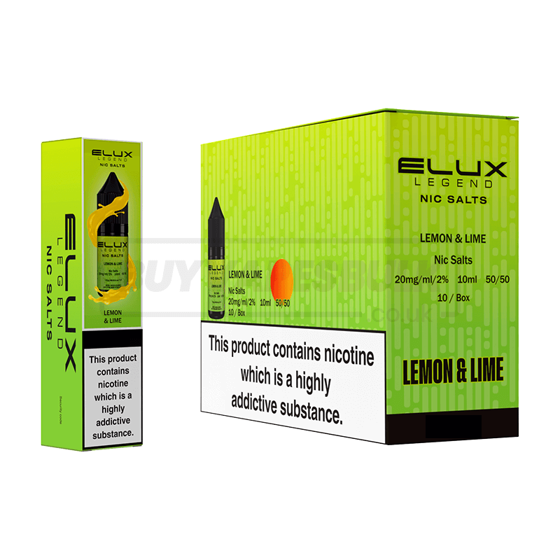 elux lemon and lime liquid box Elux Legend Lemon and Lime Nic Salt 10ml E-liquid main image 1