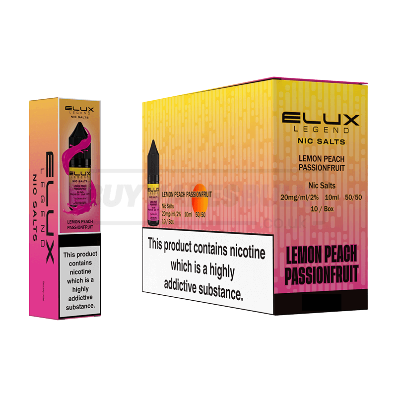 Elux Legend Nic Salts Box of 10 Lemon Peach Passionfruit