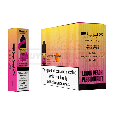 Elux Legend Nic Salts Box of 10 Lemon Peach Passionfruit
