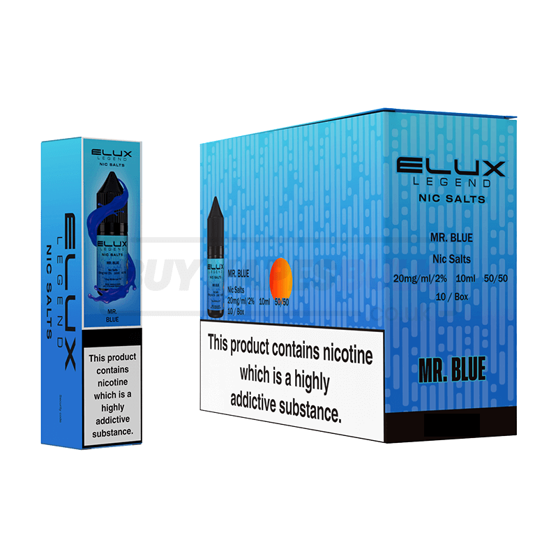Mr Blue Elux Legend Nic Salt E-Liquid Pack of 10 Buy Vapes Bulk Mr Blue Elux Legend Nic Salt E-Liquid Pack of 10 Buy Vapes Bulk