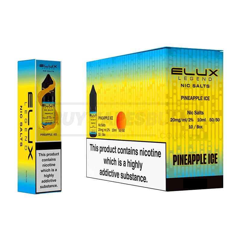 Pineapple Ice Elux Legend Nic Salt E-Liquid Pack of 10 – Buy Vapes Bulk