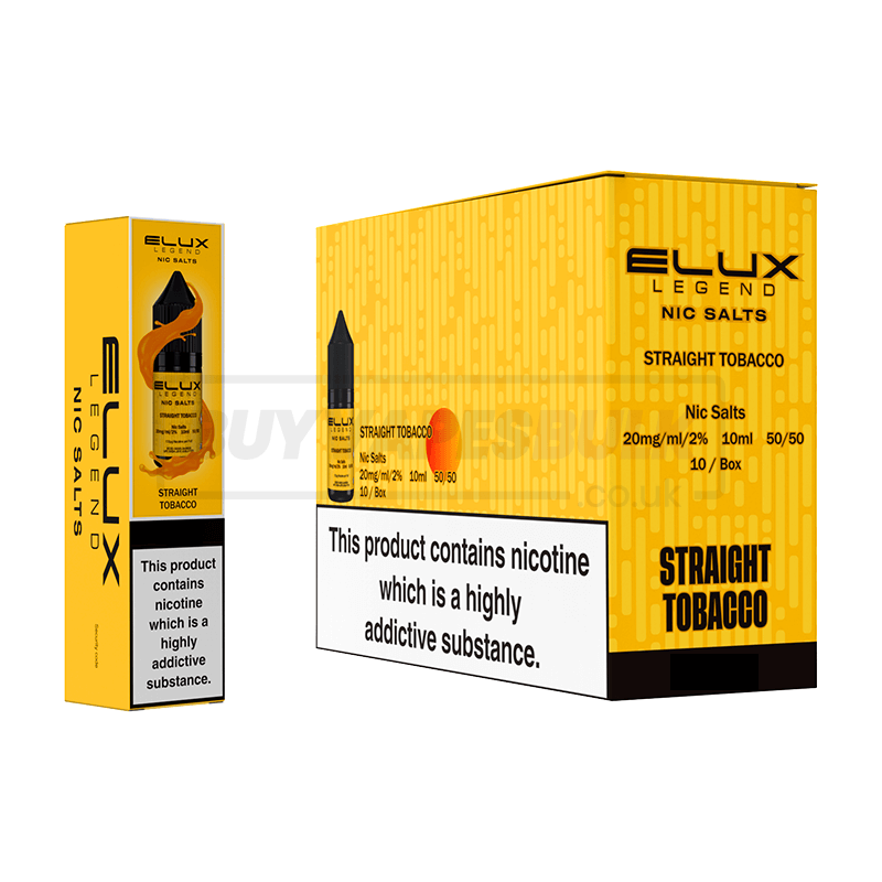 Straight Tobacco Elux Legend Nic Salt E-Liquid Pack of 10 Buy Vapes Bulk Straight Tobacco Elux Legend Nic Salt E-Liquid Pack of 10 Buy Vapes Bulk