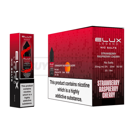 Elux Legend Nic Salts Box of 10 Strawberry Raspberry Cherry
