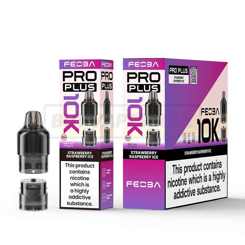 FEOBA Pro Plus 10K Prefilled Pods 5 Pack Strawberry Raspberry Ice