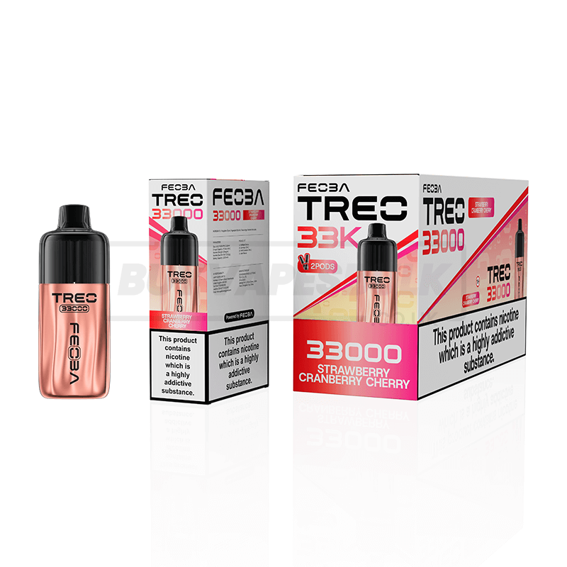 Strawberry Cranberry Cherry Feoba Treo 33K Prefilled Vape Kit 6 Pack