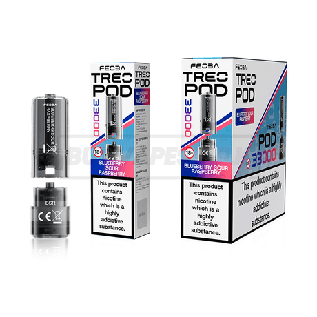 Blueberry Sour Raspberry Feoba Treo 33K Prefilled Pods 5 Pack