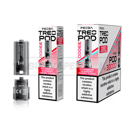 Strawberry Raspberry Cherry Fusion Feoba Treo 33K Prefilled Pods 5 Pack