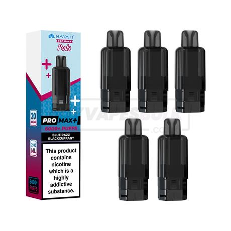 Hayati Pro Max Plus 6000 Prefilled Pods Box of 5 Blue Razz Blackcurrant