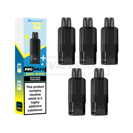 Hayati Pro Max Plus 6000 Prefilled Pods Box of 5 Blue Razz Pineapple