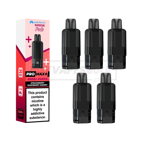 Hayati Pro Max Plus 6000 Prefilled Pods Box of 5 Strawberry Raspberry Cherry