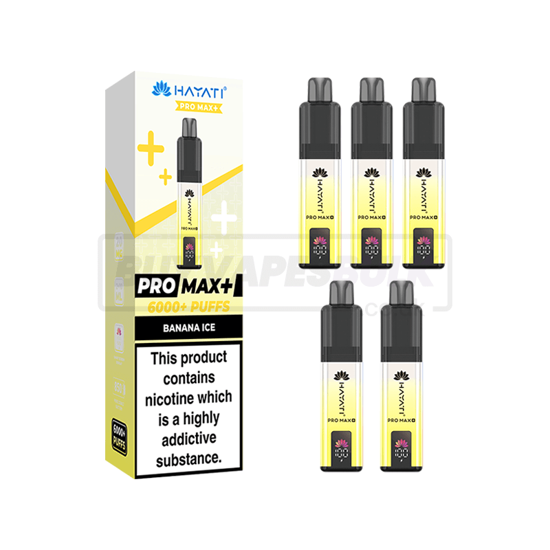 Banana Ice Hayati Pro Max Plus 6000 5 Pack | Buy Vapes Bulk Banana Ice Hayati Pro Max Plus 6000 5 Pack | Buy Vapes Bulk