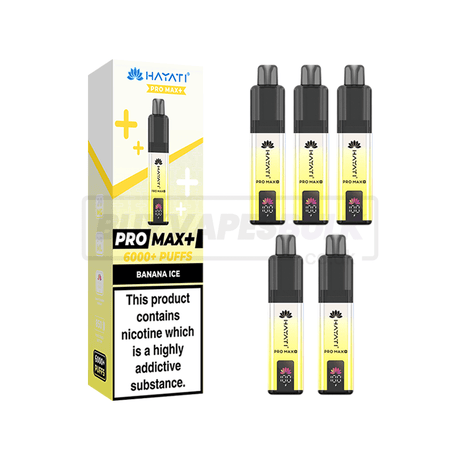 Hayati Pro Max Plus 6000 Puffs Box of 5 Banana Ice