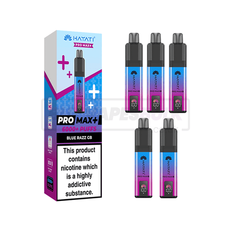 Hayati Pro Max Plus 6000 Puffs Box of 5 Blue Razz Gummy Bear