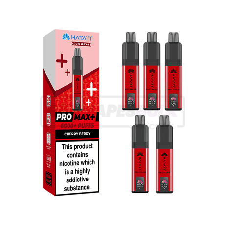 Hayati Pro Max Plus 6000 Puffs Box of 5 Cherry Berry