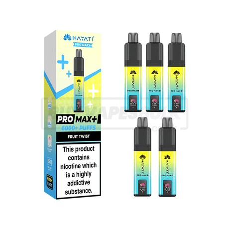 Hayati Pro Max Plus 6000 Puffs Box of 5 Fruit Twist (Skittles)